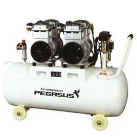 Máy nén khí không dầu, giảm âm Pegasus TM-OF750×2-70L