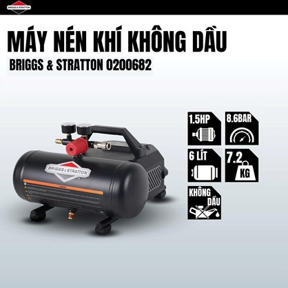 Máy nén khí không dầu 6L BRIGGS & STRATTON 0200682 hinh anh 1